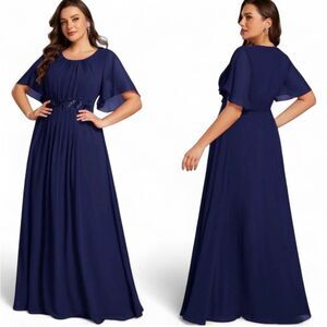 NWT A-Line Formal Dress Gown Navy Blue 6